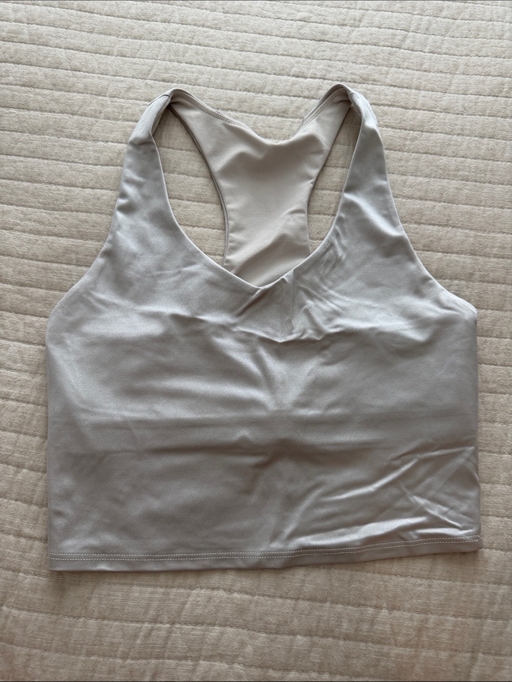 Fabletics Grey Taupe Racerback Sports Bralette